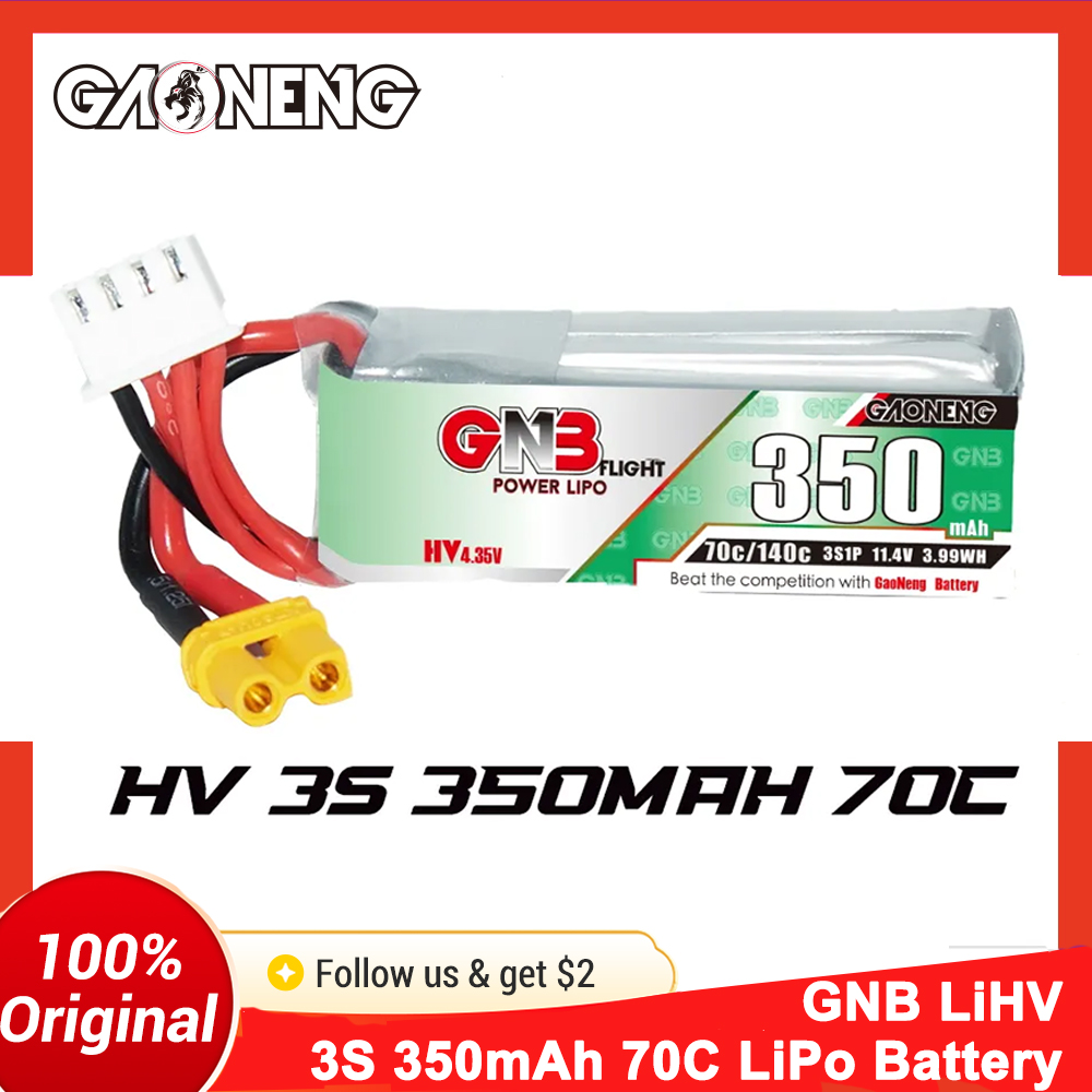 Gaoneng GNB 350mAh 3S 70C LiPo - огляд і ціна Fpv Drone Goggles